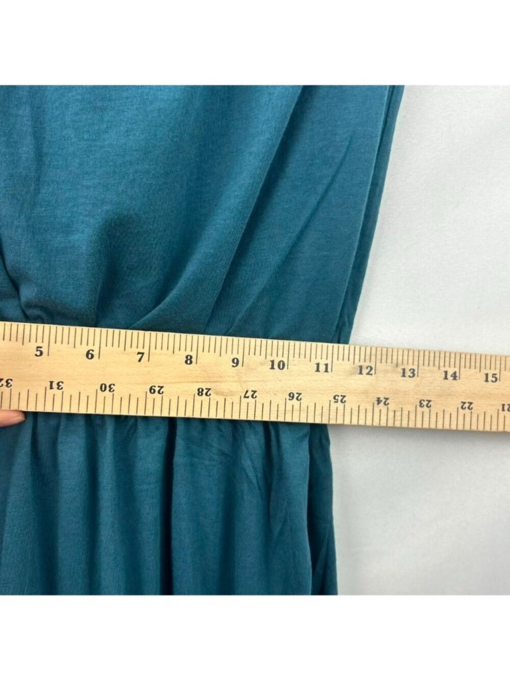 Garnet Hill Blouson Boatneck Knit Dress Women's Medium Teal Blue Organic Cotton - Picture 5 of 16